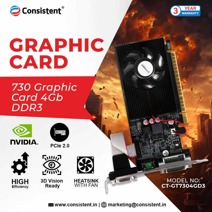 Consistent 730 Graphics Card 4GB DDR3 128-bit