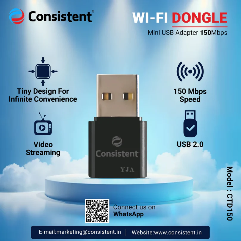 Consistent WiFi Mini USB Adapter 150Mbps