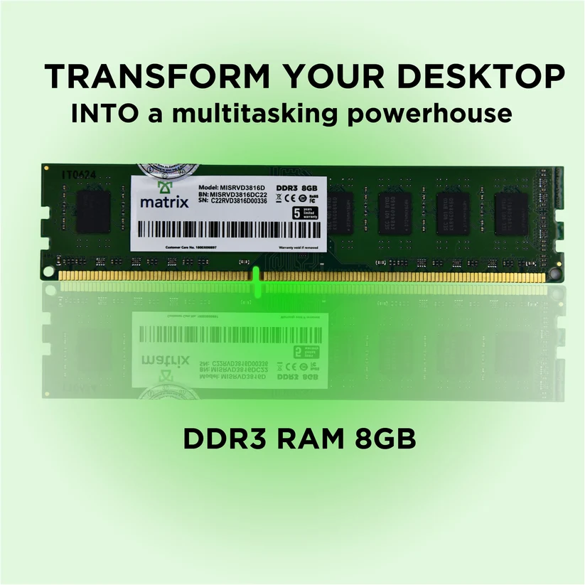 Matrix 8GB DDR3 1600MHz Desktop RAM - View 2