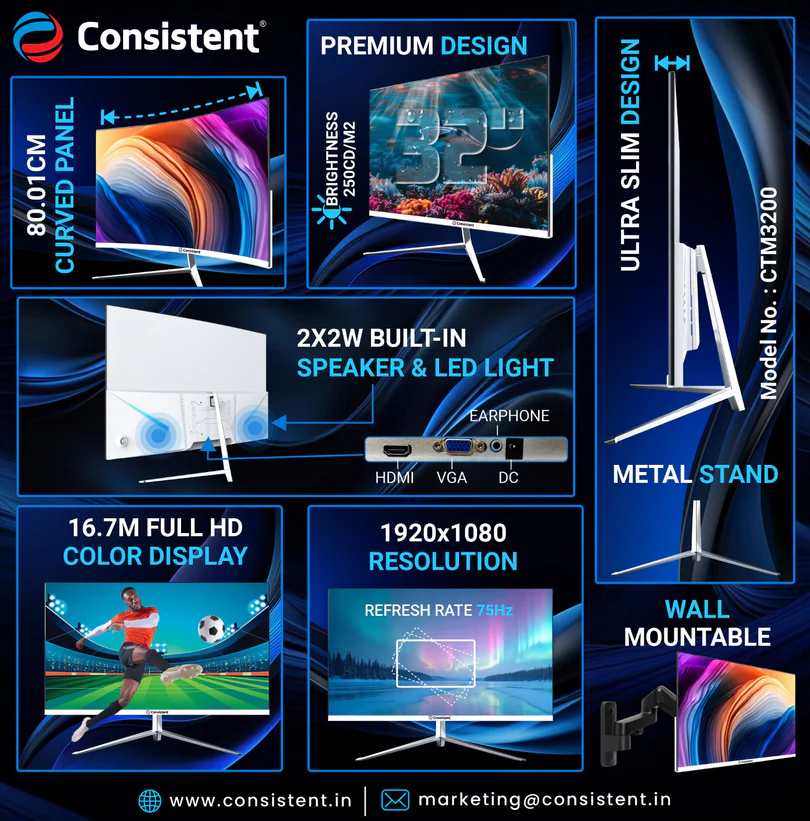 Consistent 32 Inch Curved LED Monitor